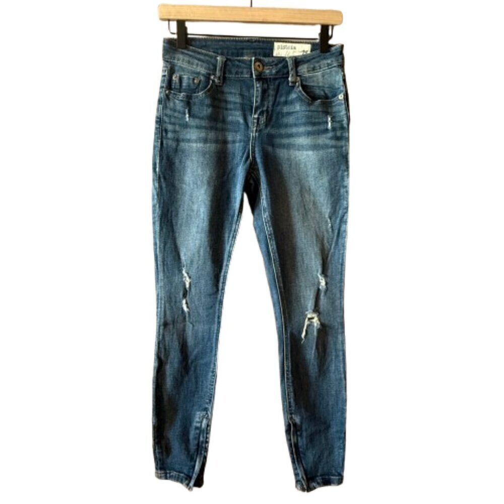Women's 26 Pistola Tory Split Hem Zipped Ankle Skinny Jeans Medium Wash